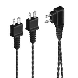 Pocket Hearing Aid Cable with 2pin Y Cord Black