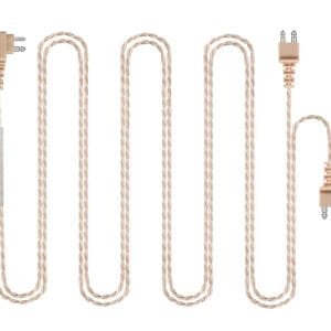 Pocket hearing aid cable 2 pin Y cord beige