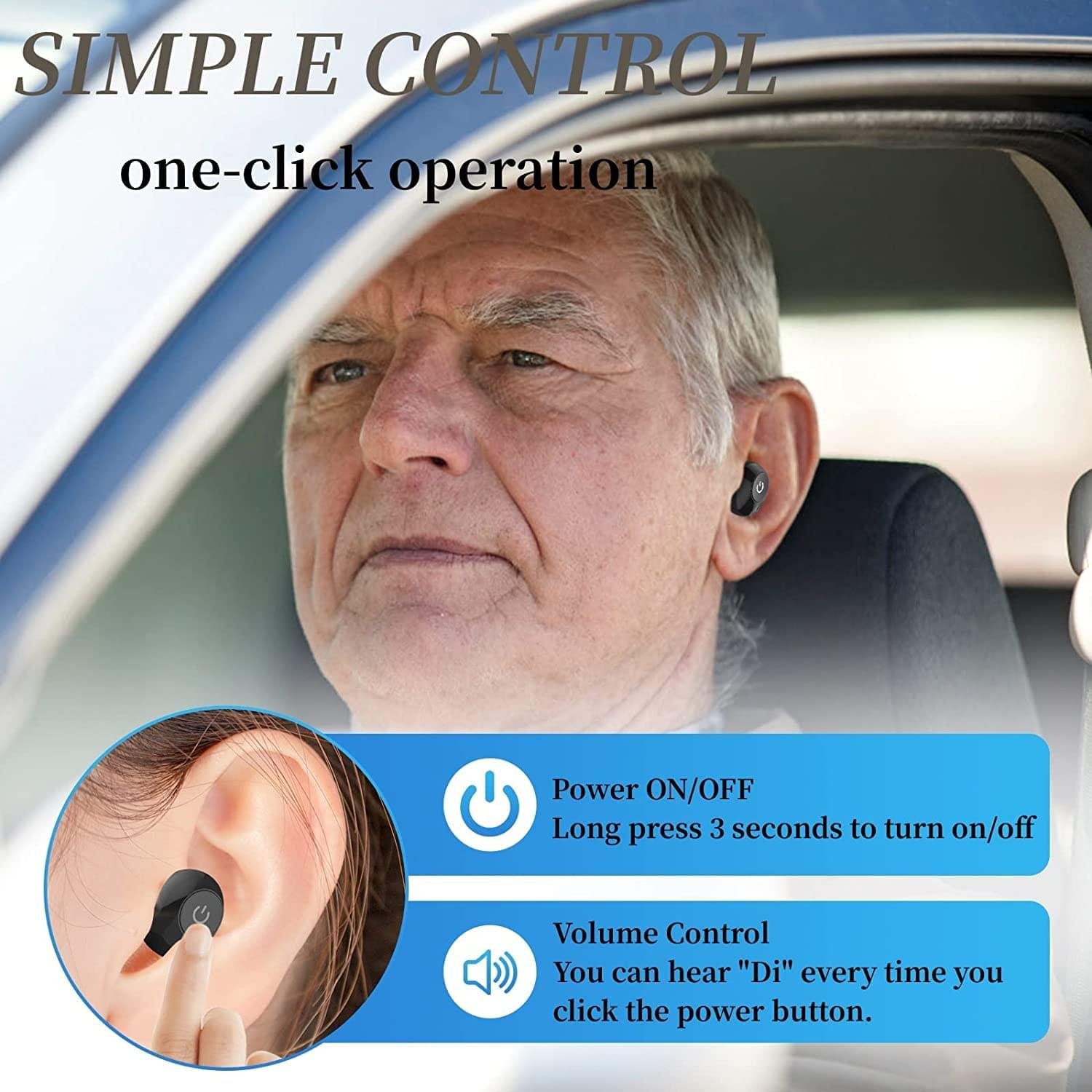 K81 hearing aid black ear