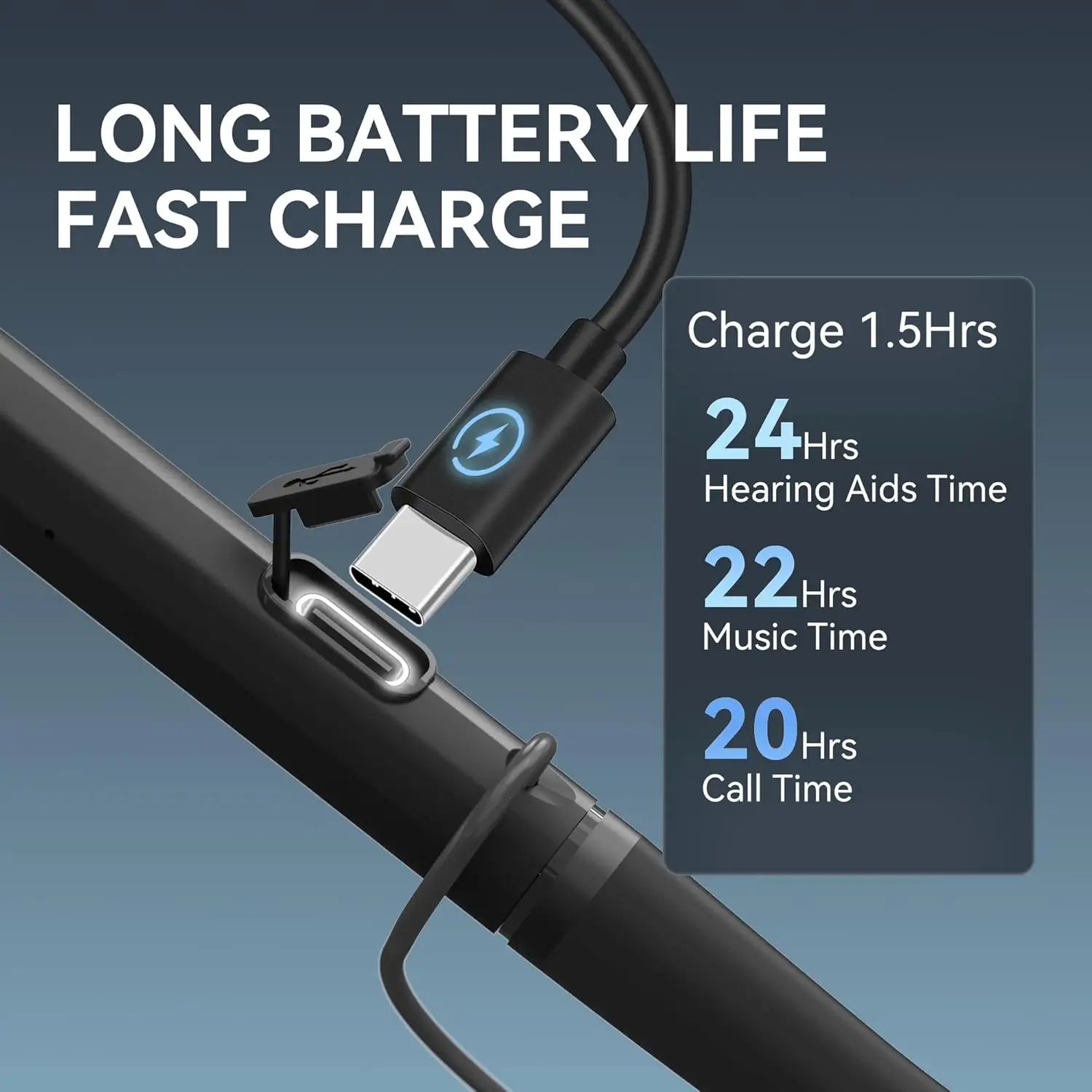 201 BT Neckband Hearing Machine Charging port